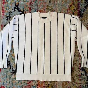 Pinstripe wool sweater